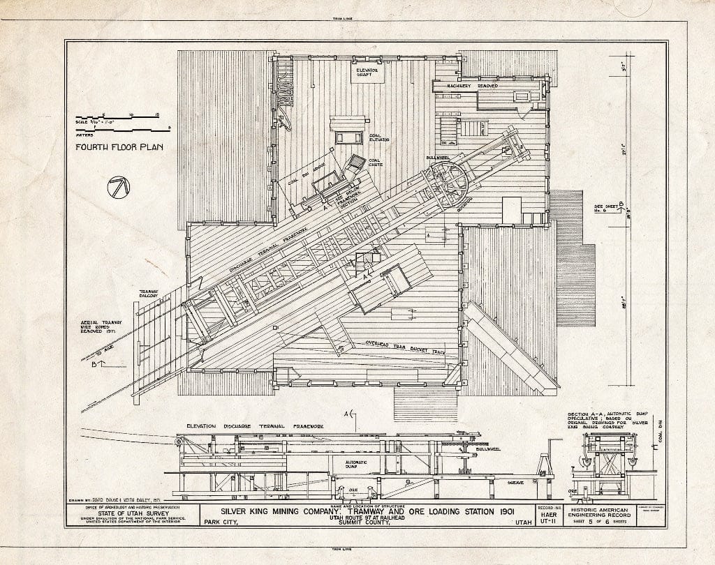 Blueprint HAER Utah,22-Park.V,4- (Sheet 5 of 6) - Silver King Mining Company, Ore Loading Station, Park Avenue, Park City, Summit County, UT