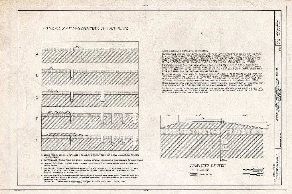 Blueprint HAER Utah,23-KNOL,1- (Sheet 3 of 3) - Lincoln Highway, Wendover Cutoff, Great Salt Lake Desert, Knolls, Tooele County, UT