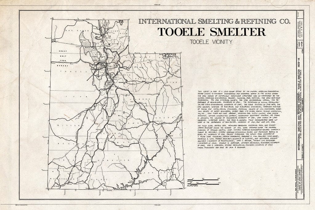 Blueprint HAER Utah,23-Too,2- (Sheet 1 of 5) - International Smelting & Refining Company, Tooele Smelter, State Route 178, Tooele, Tooele County, UT