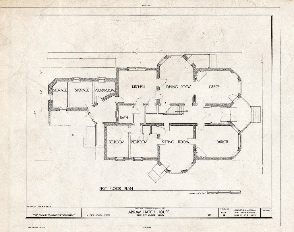Blueprint HABS Utah,26-Heber,5- (Sheet 2 of 9) - Abram Hatch House, 81 East Center Street, Heber City, Wasatch County, UT