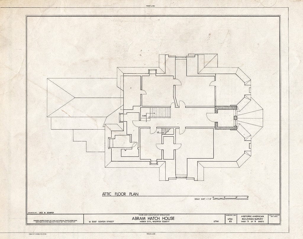Blueprint HABS Utah,26-Heber,5- (Sheet 3 of 9) - Abram Hatch House, 81 East Center Street, Heber City, Wasatch County, UT