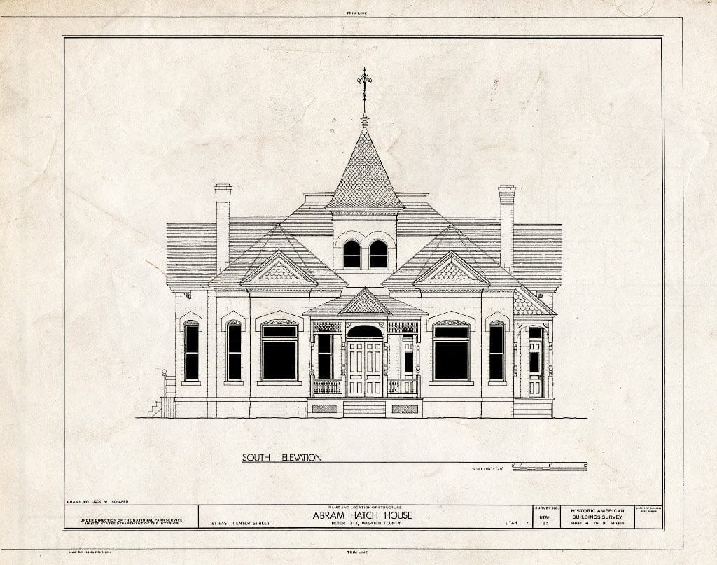 Blueprint HABS Utah,26-Heber,5- (Sheet 4 of 9) - Abram Hatch House, 81 East Center Street, Heber City, Wasatch County, UT