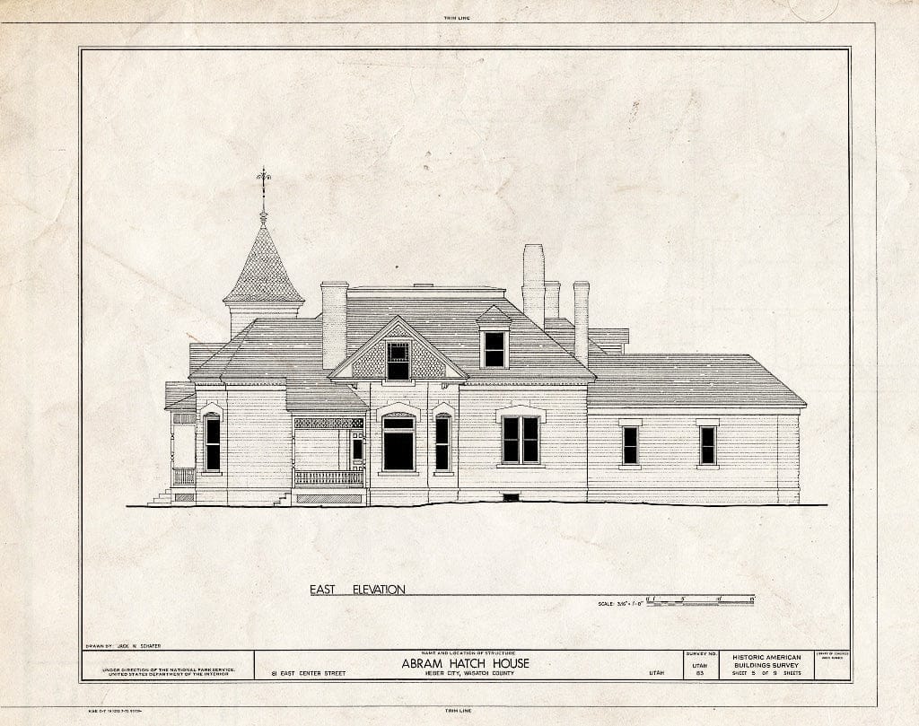 Blueprint HABS Utah,26-Heber,5- (Sheet 5 of 9) - Abram Hatch House, 81 East Center Street, Heber City, Wasatch County, UT