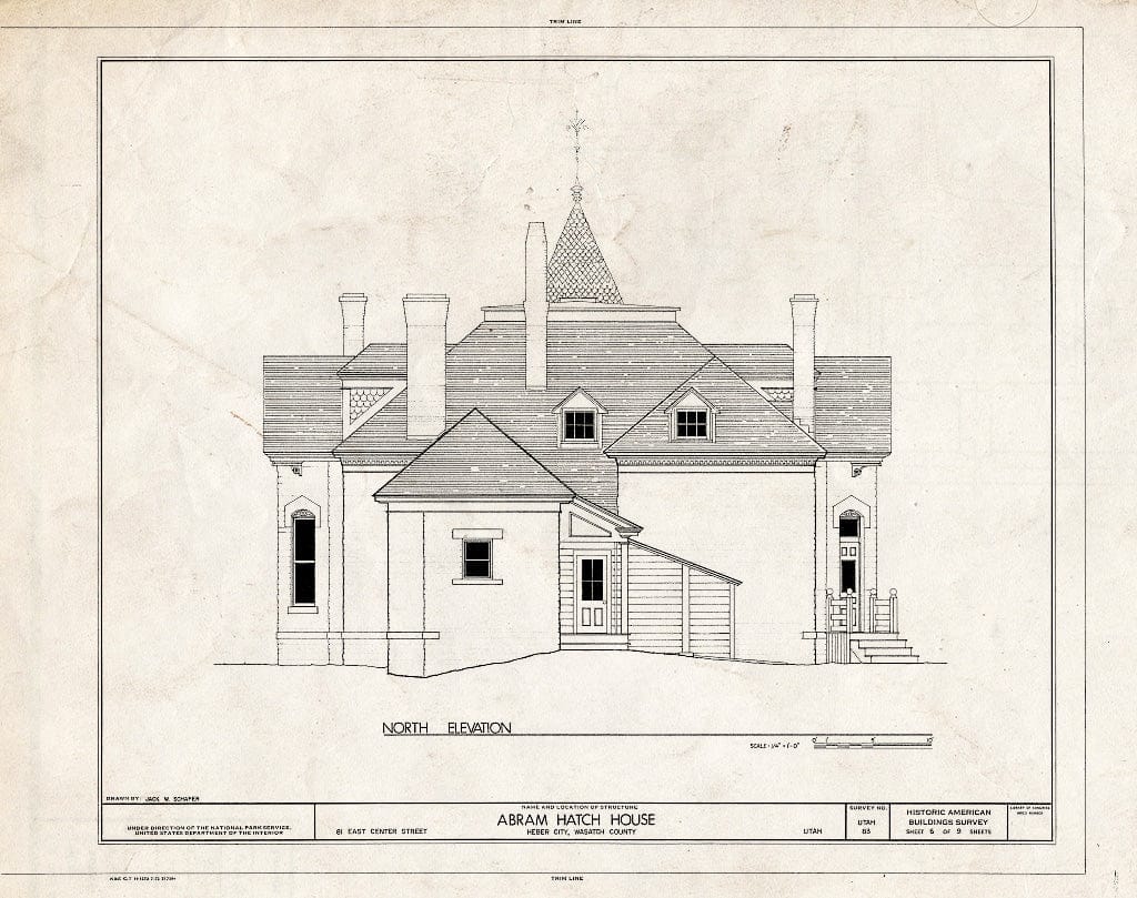 Blueprint HABS Utah,26-Heber,5- (Sheet 6 of 9) - Abram Hatch House, 81 East Center Street, Heber City, Wasatch County, UT