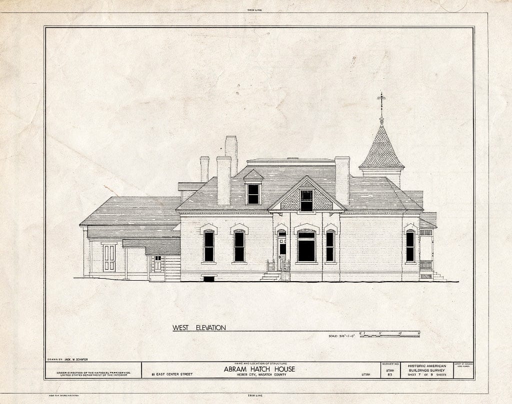 Blueprint HABS Utah,26-Heber,5- (Sheet 7 of 9) - Abram Hatch House, 81 East Center Street, Heber City, Wasatch County, UT