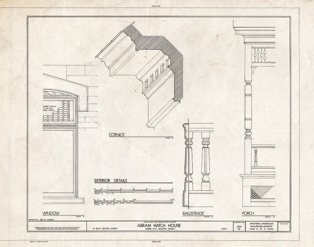 Blueprint HABS Utah,26-Heber,5- (Sheet 8 of 9) - Abram Hatch House, 81 East Center Street, Heber City, Wasatch County, UT
