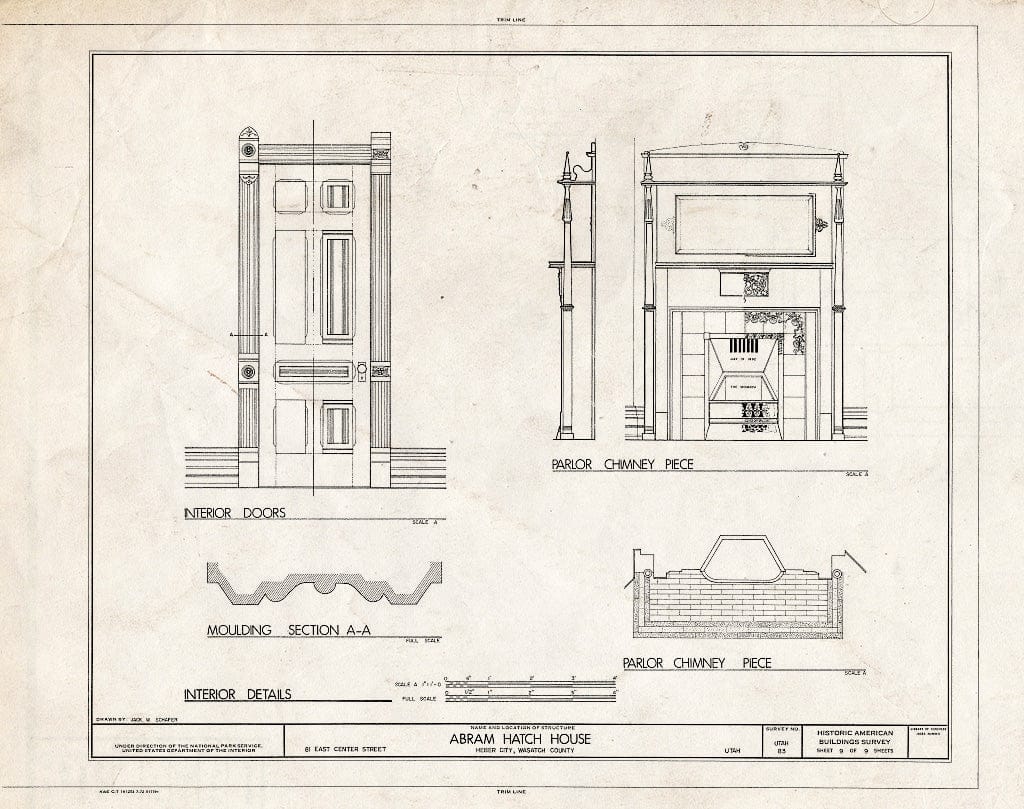 Blueprint HABS Utah,26-Heber,5- (Sheet 9 of 9) - Abram Hatch House, 81 East Center Street, Heber City, Wasatch County, UT