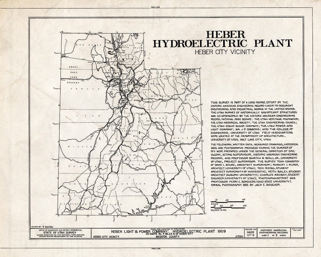 Blueprint Title Page - Heber Light & Power Company, Hydroelectric Plant, U.S. Route 40/189, Heber City, Wasatch County, UT