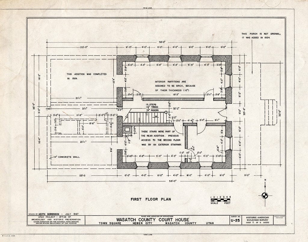 Blueprint HABS Utah,26-Heber,1- (Sheet 2 of 6) - Wasatch County Courthouse, Main Street at Center Street, Heber City, Wasatch County, UT