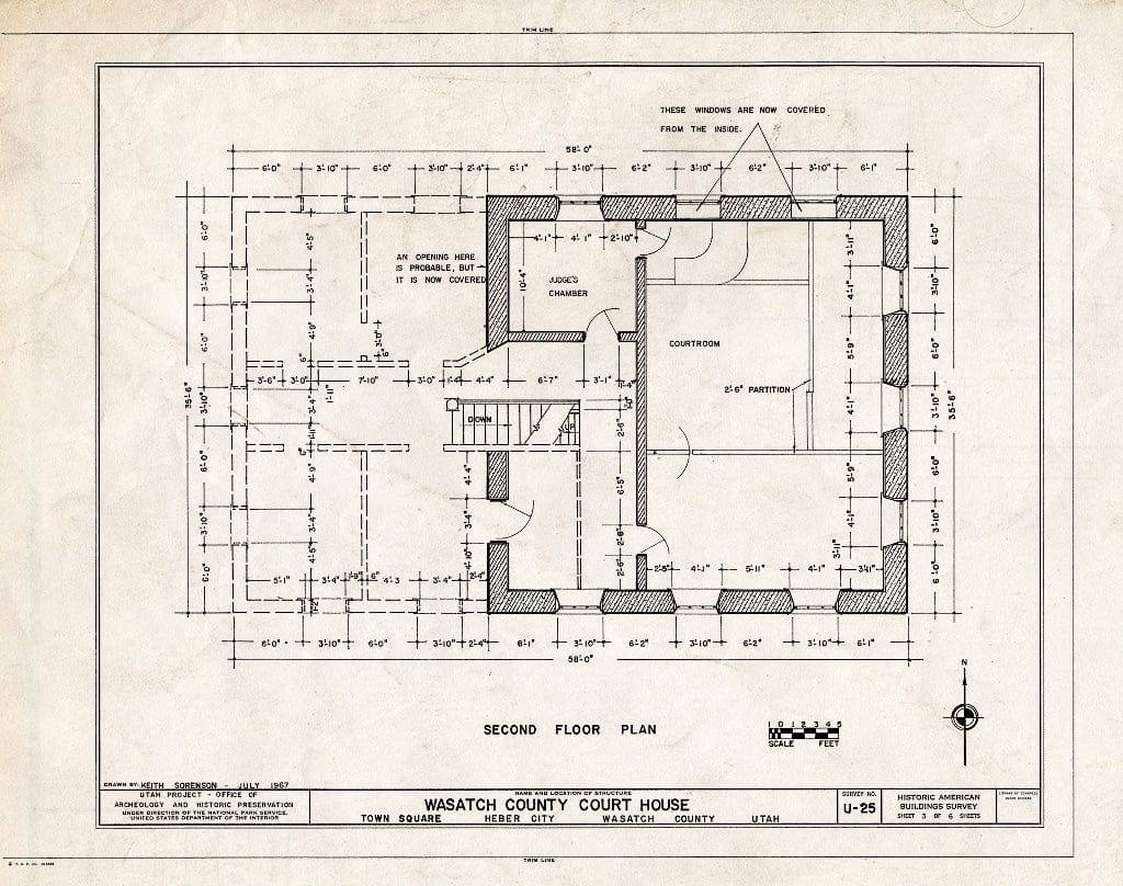 Blueprint HABS Utah,26-Heber,1- (Sheet 3 of 6) - Wasatch County Courthouse, Main Street at Center Street, Heber City, Wasatch County, UT