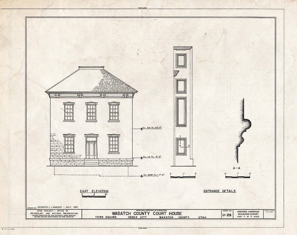 Blueprint HABS Utah,26-Heber,1- (Sheet 4 of 6) - Wasatch County Courthouse, Main Street at Center Street, Heber City, Wasatch County, UT