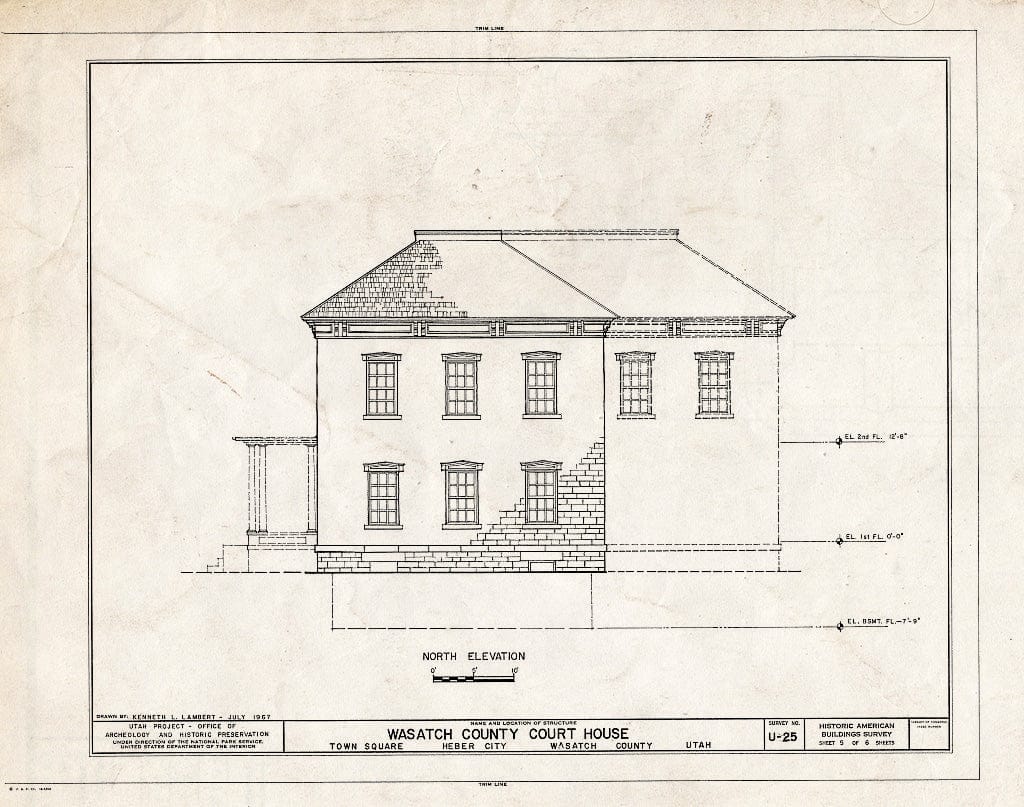 Blueprint HABS Utah,26-Heber,1- (Sheet 5 of 6) - Wasatch County Courthouse, Main Street at Center Street, Heber City, Wasatch County, UT
