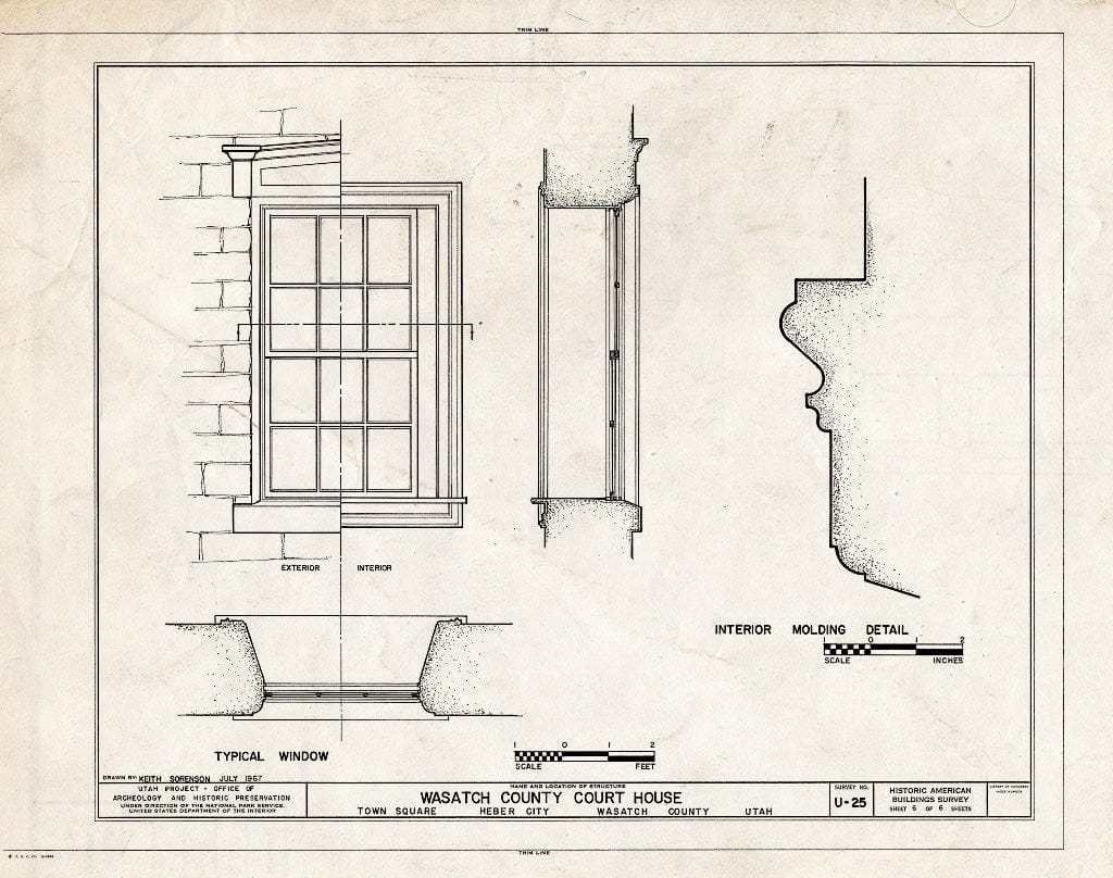 Blueprint HABS Utah,26-Heber,1- (Sheet 6 of 6) - Wasatch County Courthouse, Main Street at Center Street, Heber City, Wasatch County, UT