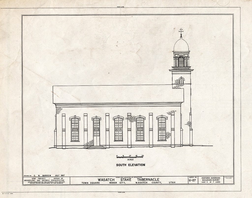Blueprint HABS Utah,26-Heber,3- (Sheet 4 of 7) - Wasatch Stake Tabernacle, Main Street at 100 North Street, Heber City, Wasatch County, UT