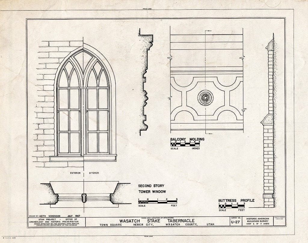 Blueprint HABS Utah,26-Heber,3- (Sheet 5 of 7) - Wasatch Stake Tabernacle, Main Street at 100 North Street, Heber City, Wasatch County, UT