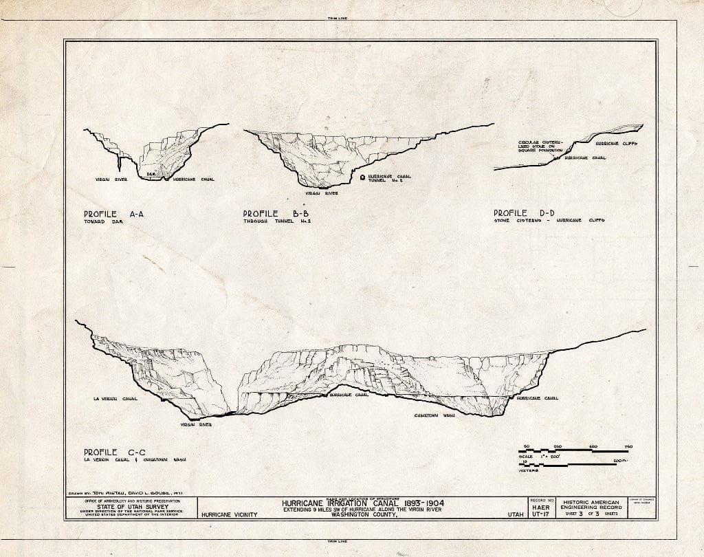 Blueprint HAER Utah,27-HURI,1- (Sheet 3 of 3) - Hurricane Irrigation Canal, State Route 15 Vicinity, Hurricane, Washington County, UT