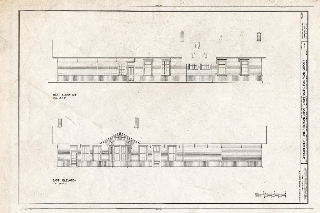 Blueprint HABS Utah,3-CAJU,1- (Sheet 3 of 3) - Oregon Short Line Railroad Depot, Highway 23, Cache Junction, Cache County, UT
