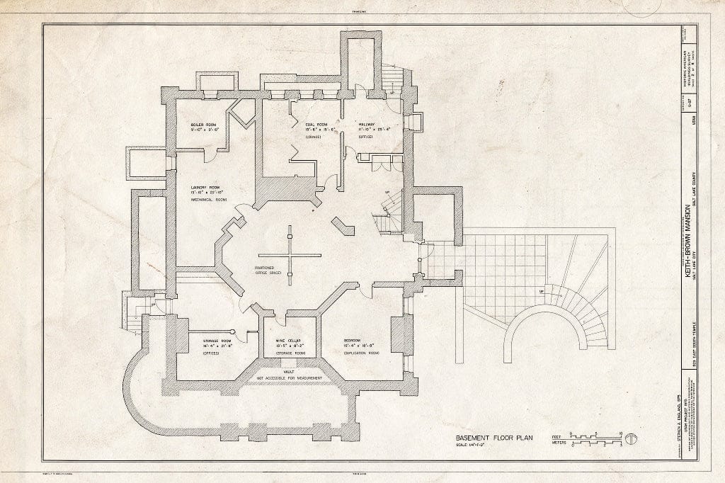 Blueprint HABS Utah,18-SALCI,26- (Sheet 2 of 8) - Keith-Brown House, 529 East South Temple, Salt Lake City, Salt Lake County, UT