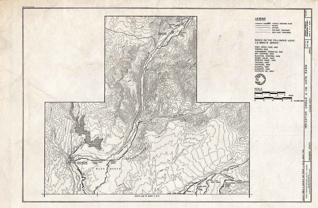 Blueprint HAER Utah,7-DUCH.V,1- (Sheet 2 of 4) - Irrigation Canals in The Uinta Basin, Duchesne, Duchesne County, UT