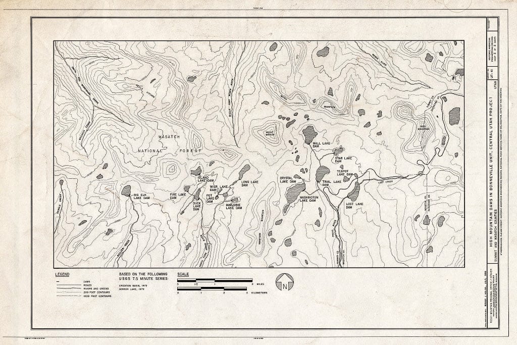Blueprint HAER Utah,22-KAM.V,1- (Sheet 2 of 2) - High Mountain Dams in Bonneville Unit, Central Utah Project, Kamas, Summit County, UT