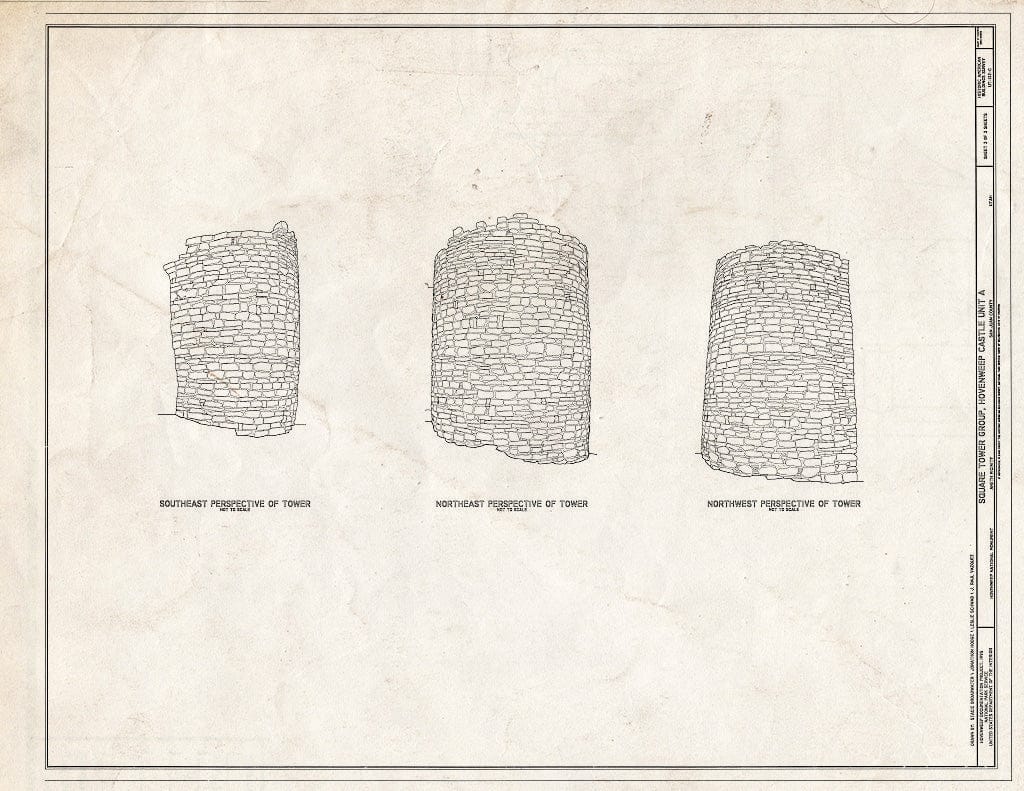 Blueprint HABS Utah,19-ANET.V,1C- (Sheet 3 of 3) - Square Tower Group, Hovenweep Castle, Near Park Headquarters, Aneth, San Juan County, UT