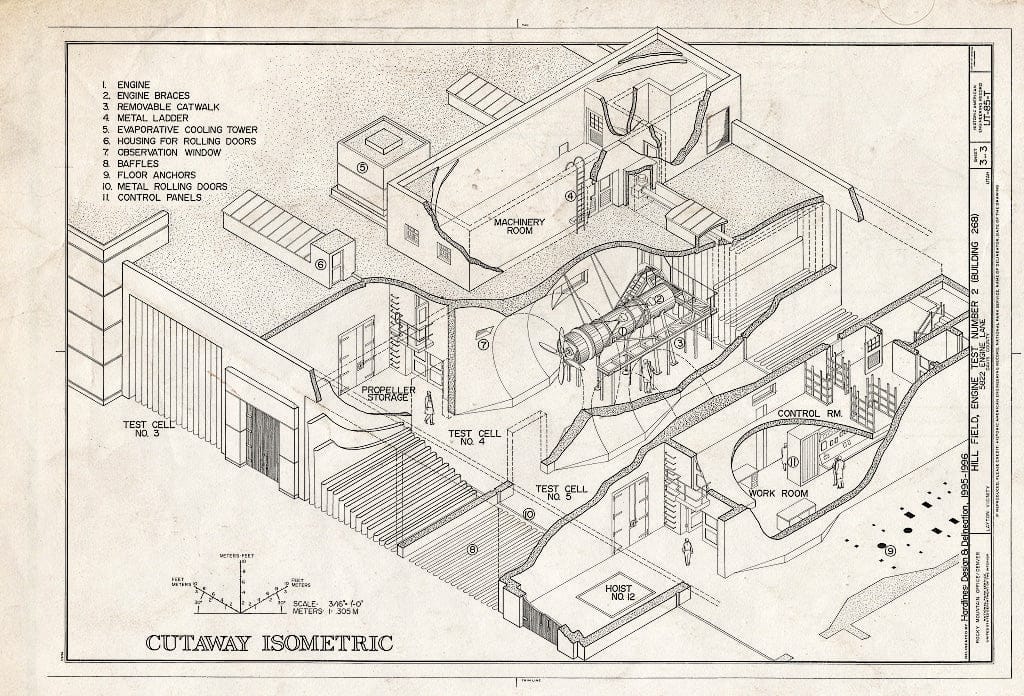 Blueprint HAER Utah,6-Lay.V,2T- (Sheet 3 of 3) - Hill Field, Engine Test No. 2, 5822 Engine Lane, Layton, Davis County, UT