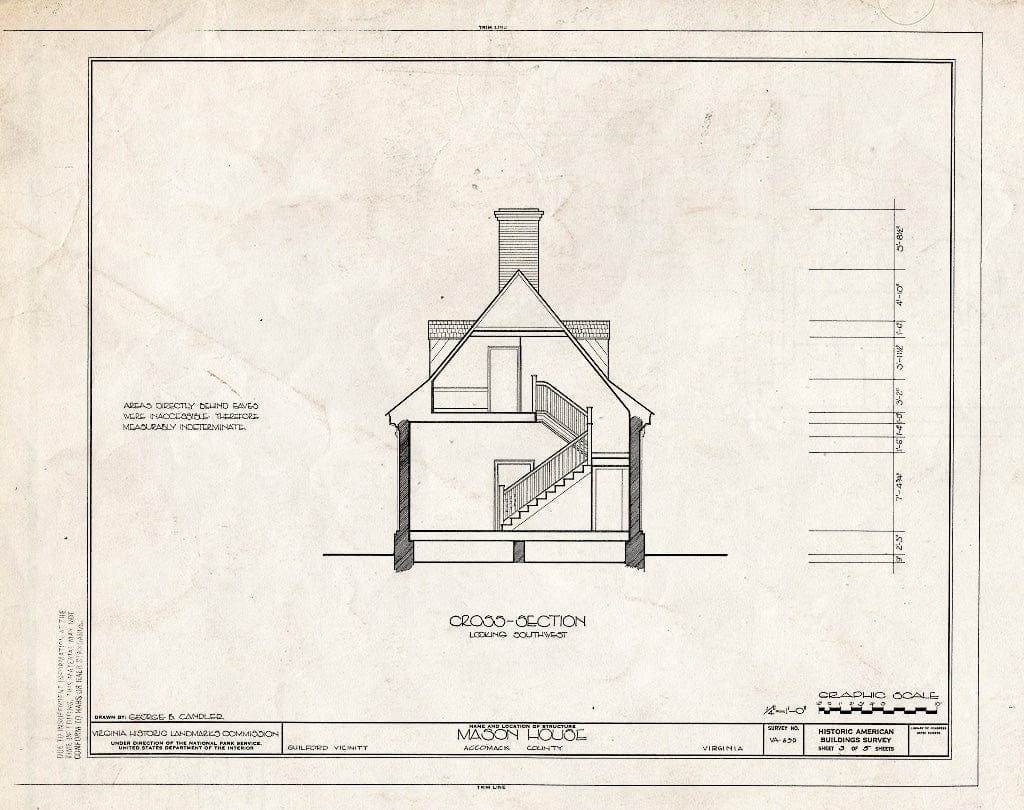 Blueprint HABS VA,1-GUIL.V,1- (Sheet 3 of 5) - Hinman-Mason House, Guilford, Accomack County, VA