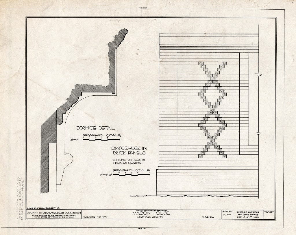 Blueprint HABS VA,1-GUIL.V,1- (Sheet 4 of 5) - Hinman-Mason House, Guilford, Accomack County, VA