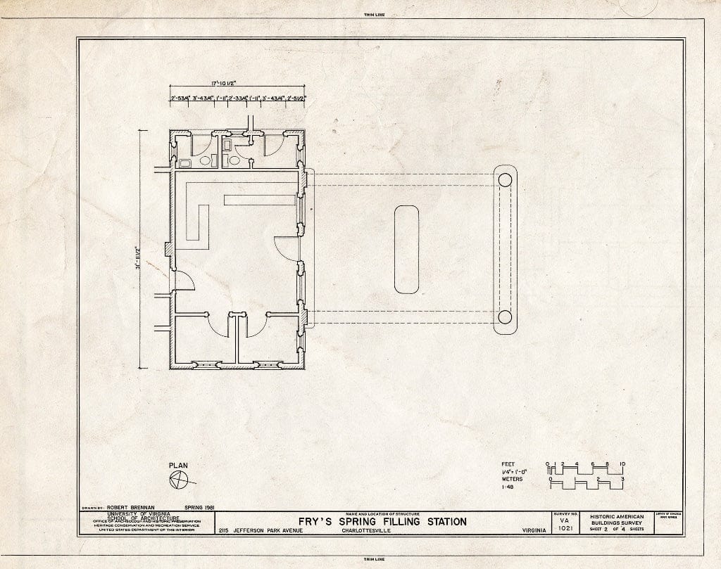 Blueprint HABS VA,2-Char,17- (Sheet 2 of 4) - Fry's Spring Filling Station, 2115 Jefferson Park Avenue, Charlottesville, Charlottesville, VA