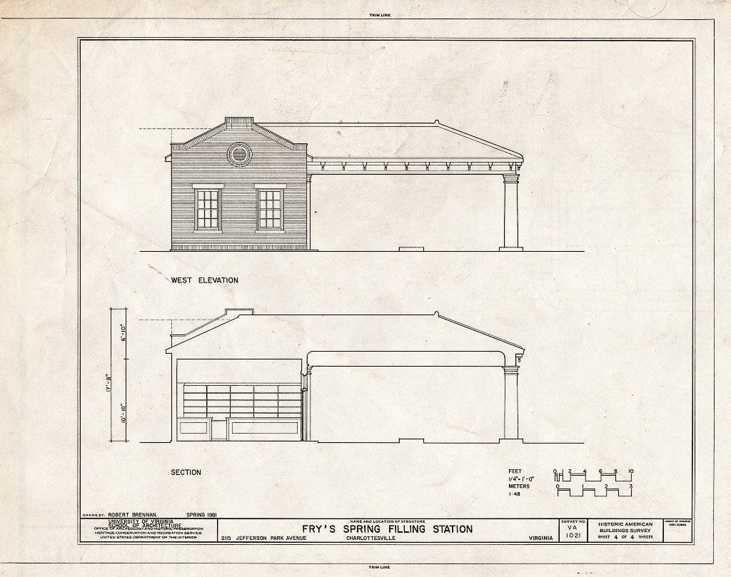 Blueprint HABS VA,2-Char,17- (Sheet 4 of 4) - Fry's Spring Filling Station, 2115 Jefferson Park Avenue, Charlottesville, Charlottesville, VA