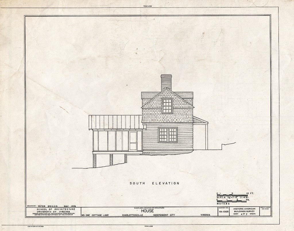 Blueprint HABS VA,2-Char,4A- (Sheet 4 of 7) - 1 Cottage Lane (House), Charlottesville, Charlottesville, VA