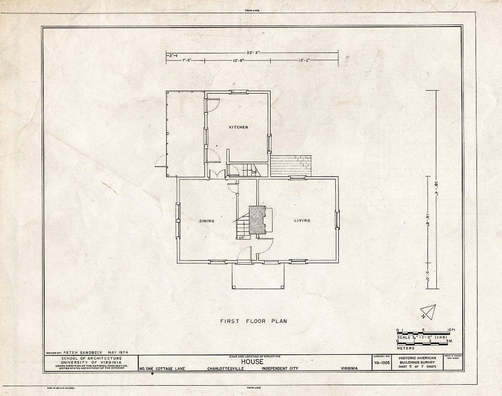 Blueprint HABS VA,2-Char,4A- (Sheet 5 of 7) - 1 Cottage Lane (House), Charlottesville, Charlottesville, VA