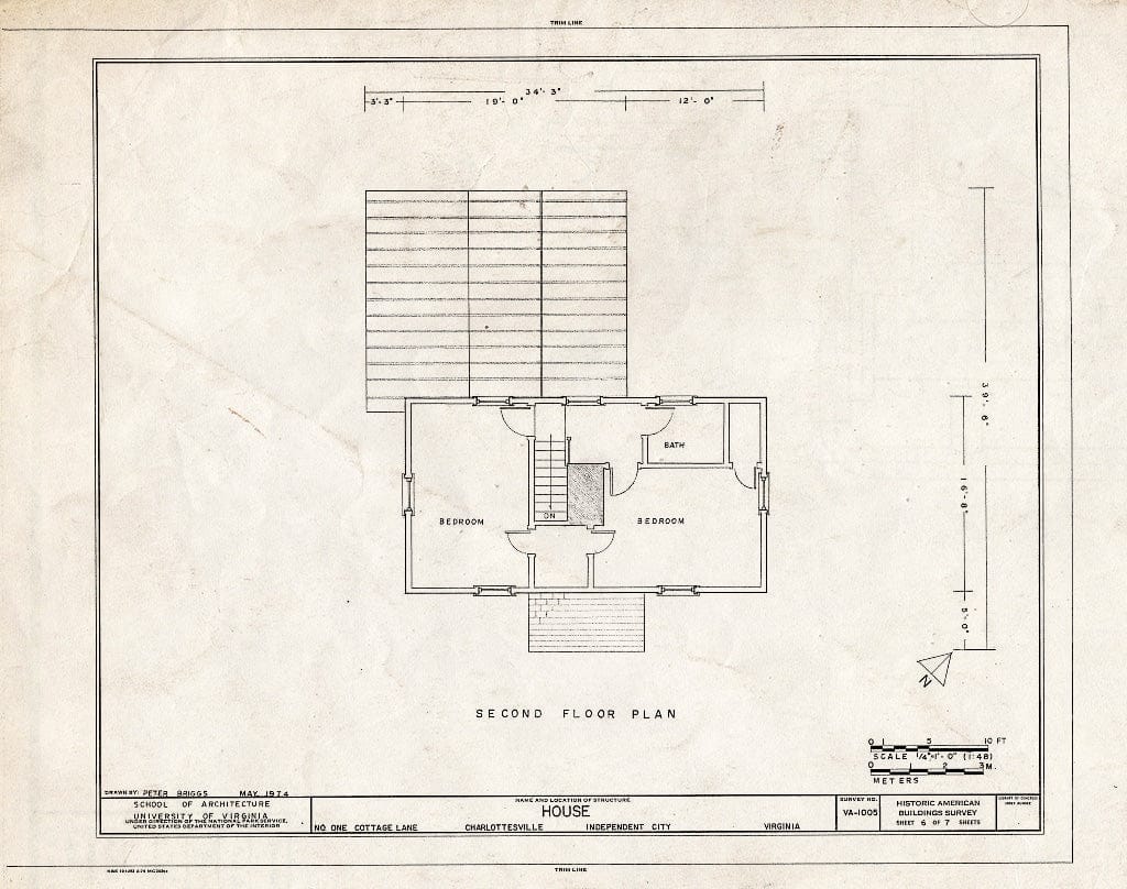 Blueprint HABS VA,2-Char,4A- (Sheet 6 of 7) - 1 Cottage Lane (House), Charlottesville, Charlottesville, VA