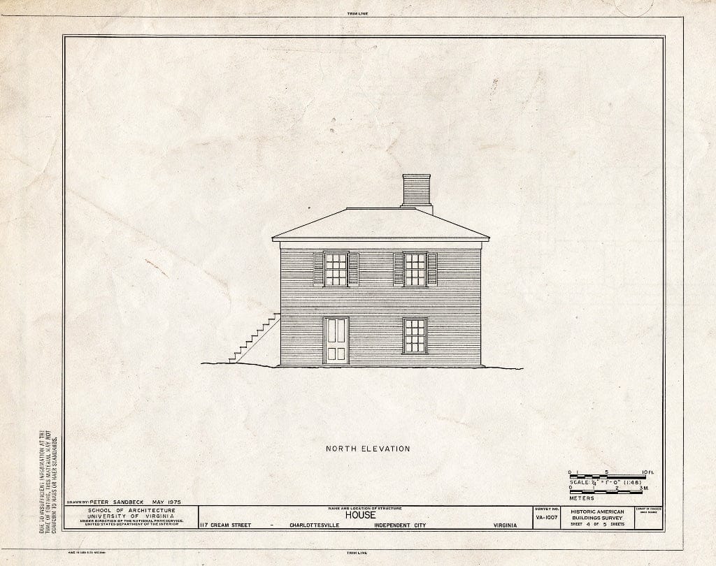 Blueprint HABS VA,2-Char,16- (Sheet 4 of 5) - 117 Cream Street (House), Charlottesville, Charlottesville, VA