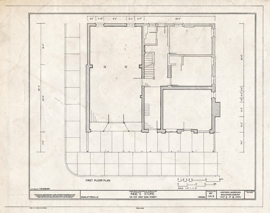 Blueprint HABS VA,2-Char,15- (Sheet 2 of 8) - Inge's Store, 331-333 Main Street, Charlottesville, Charlottesville, VA