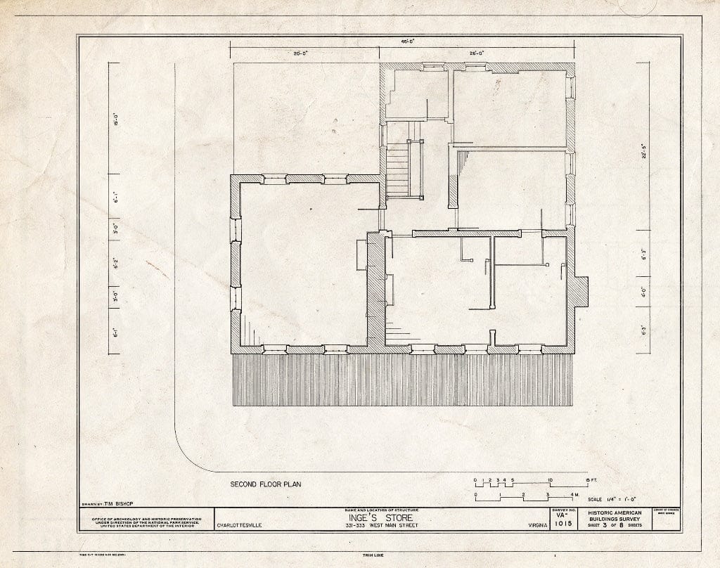 Blueprint HABS VA,2-Char,15- (Sheet 3 of 8) - Inge's Store, 331-333 Main Street, Charlottesville, Charlottesville, VA