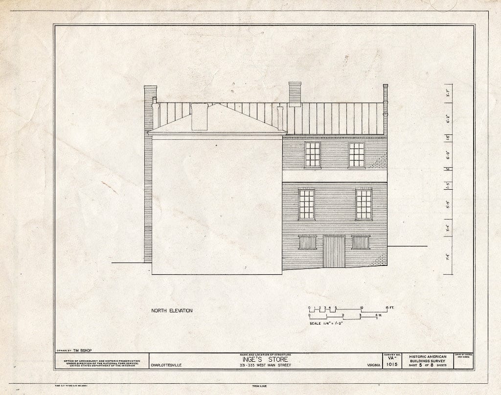 Blueprint HABS VA,2-Char,15- (Sheet 5 of 8) - Inge's Store, 331-333 Main Street, Charlottesville, Charlottesville, VA