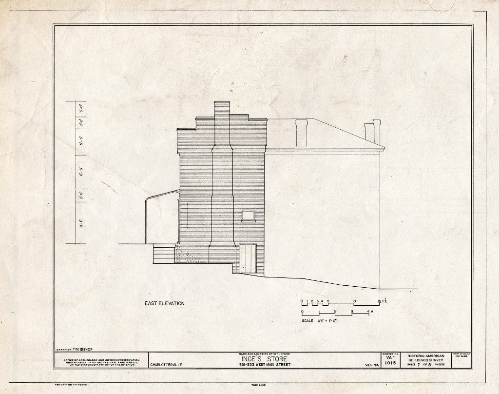 Blueprint HABS VA,2-Char,15- (Sheet 7 of 8) - Inge's Store, 331-333 Main Street, Charlottesville, Charlottesville, VA