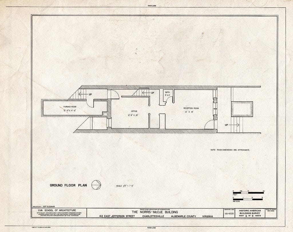 Blueprint HABS VA,2-Char,6- (Sheet 2 of 9) - Norris-McCue Building, 415 East Jefferson Street, Charlottesville, Charlottesville, VA