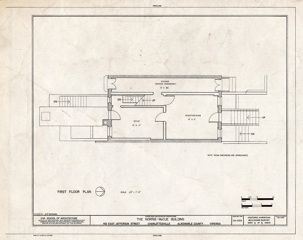 Blueprint HABS VA,2-Char,6- (Sheet 3 of 9) - Norris-McCue Building, 415 East Jefferson Street, Charlottesville, Charlottesville, VA