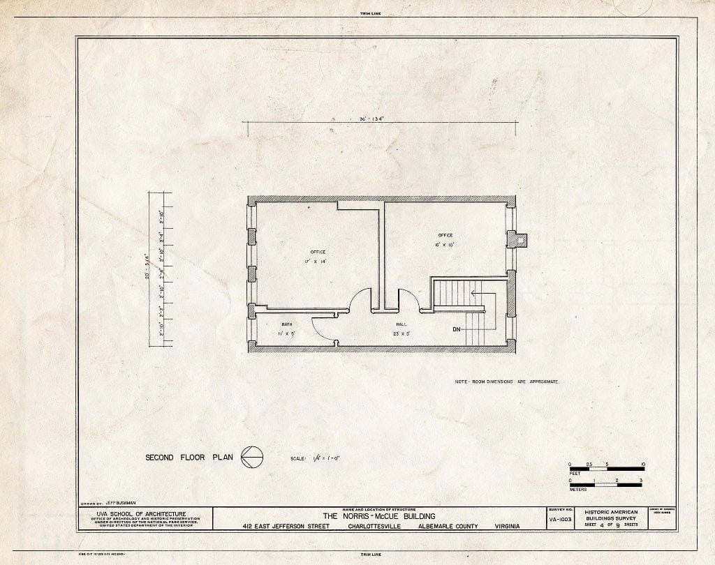 Blueprint HABS VA,2-Char,6- (Sheet 4 of 9) - Norris-McCue Building, 415 East Jefferson Street, Charlottesville, Charlottesville, VA