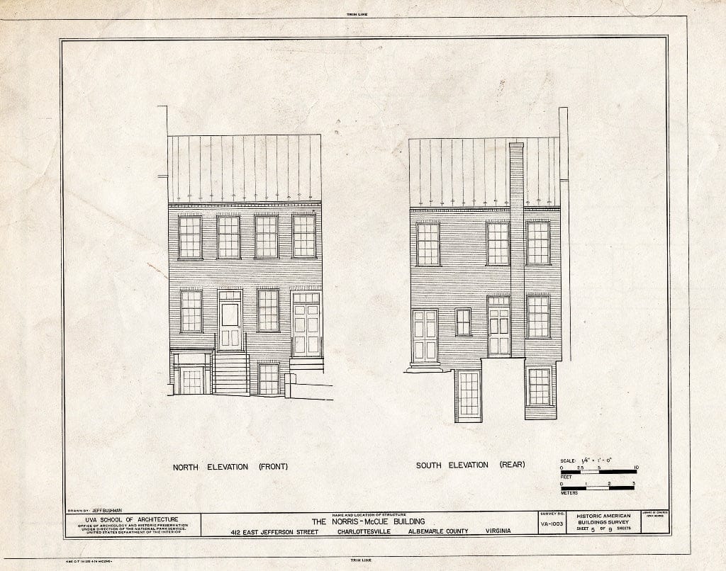 Blueprint HABS VA,2-Char,6- (Sheet 5 of 9) - Norris-McCue Building, 415 East Jefferson Street, Charlottesville, Charlottesville, VA