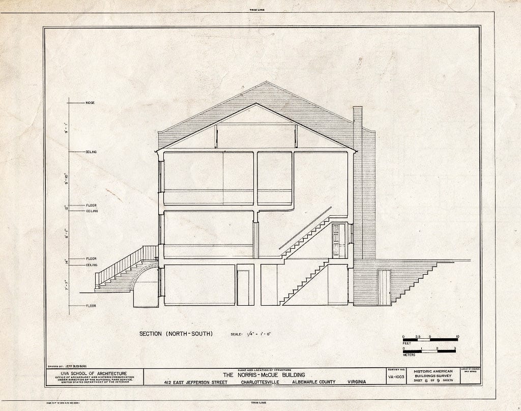 Blueprint HABS VA,2-Char,6- (Sheet 6 of 9) - Norris-McCue Building, 415 East Jefferson Street, Charlottesville, Charlottesville, VA