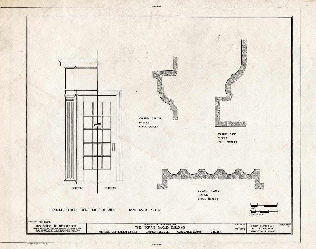 Blueprint HABS VA,2-Char,6- (Sheet 7 of 9) - Norris-McCue Building, 415 East Jefferson Street, Charlottesville, Charlottesville, VA