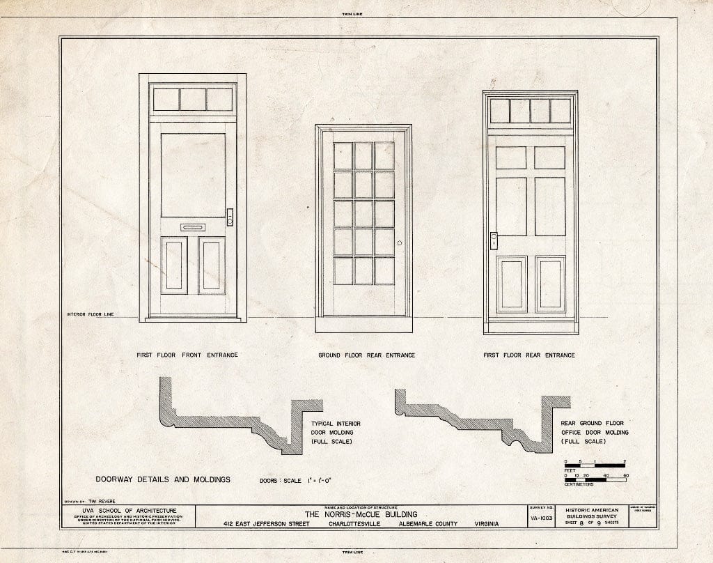 Blueprint HABS VA,2-Char,6- (Sheet 8 of 9) - Norris-McCue Building, 415 East Jefferson Street, Charlottesville, Charlottesville, VA