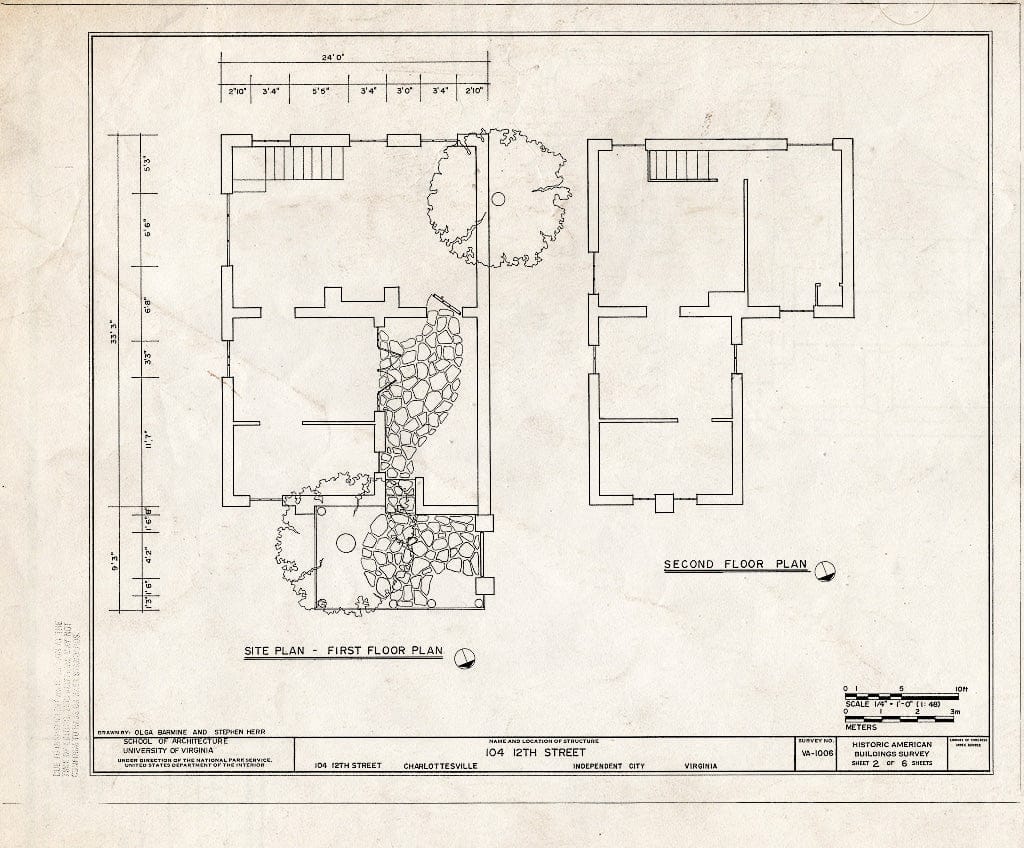 Blueprint HABS VA,2-Char,12A- (Sheet 2 of 6) - 104 Twelfth Street (Outbuilding), Charlottesville, Charlottesville, VA