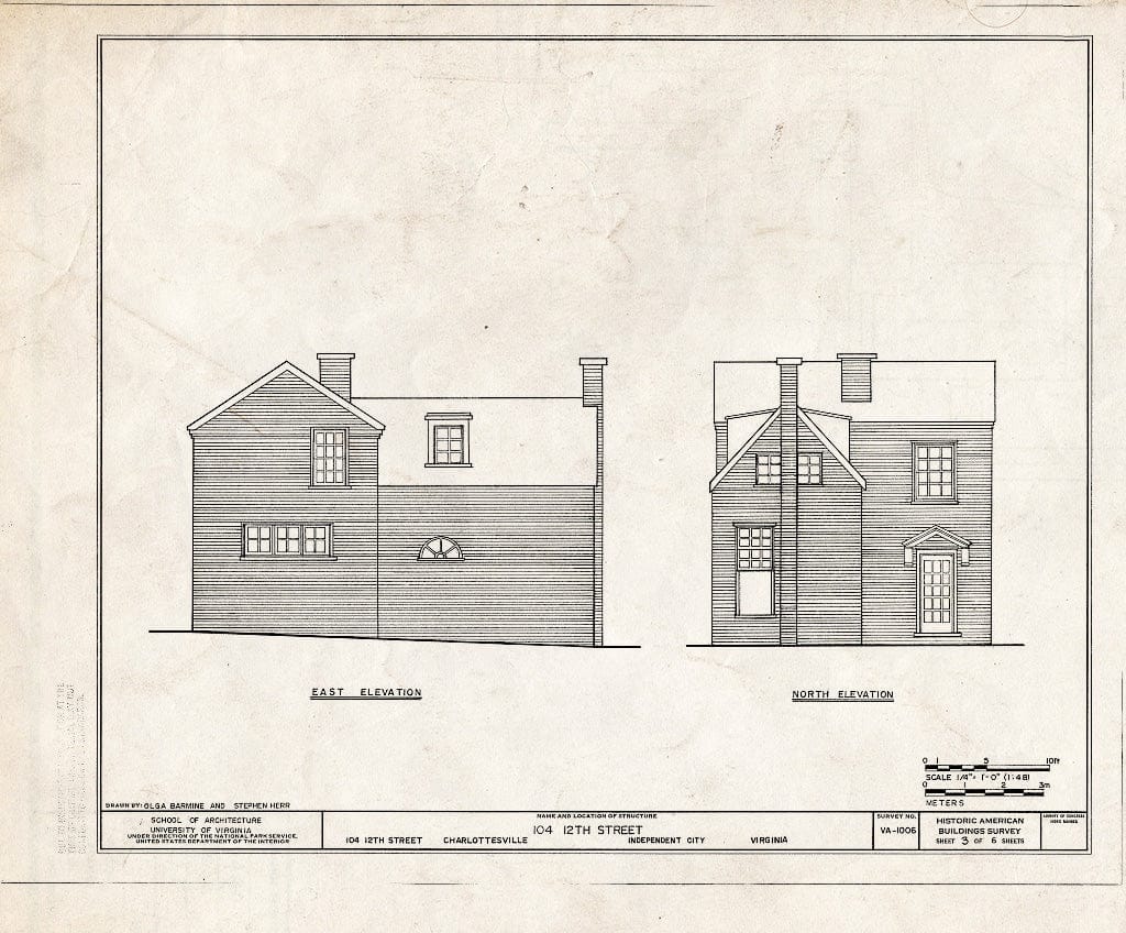 Blueprint HABS VA,2-Char,12A- (Sheet 3 of 6) - 104 Twelfth Street (Outbuilding), Charlottesville, Charlottesville, VA