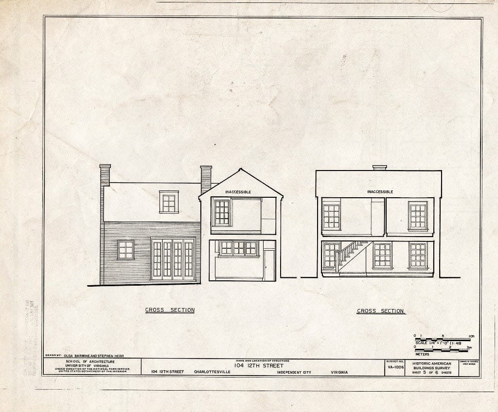 Blueprint HABS VA,2-Char,12A- (Sheet 5 of 6) - 104 Twelfth Street (Outbuilding), Charlottesville, Charlottesville, VA