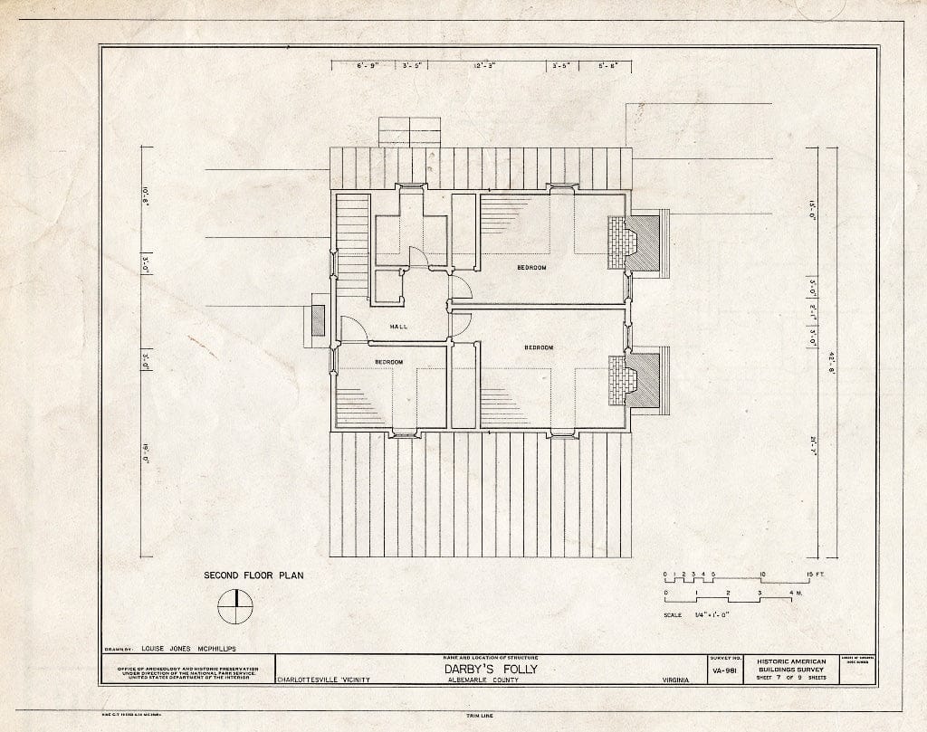 Blueprint Second Floor Plan - Darby's Folly, Barracks Road (State Route 658), Charlottesville, Charlottesville, VA