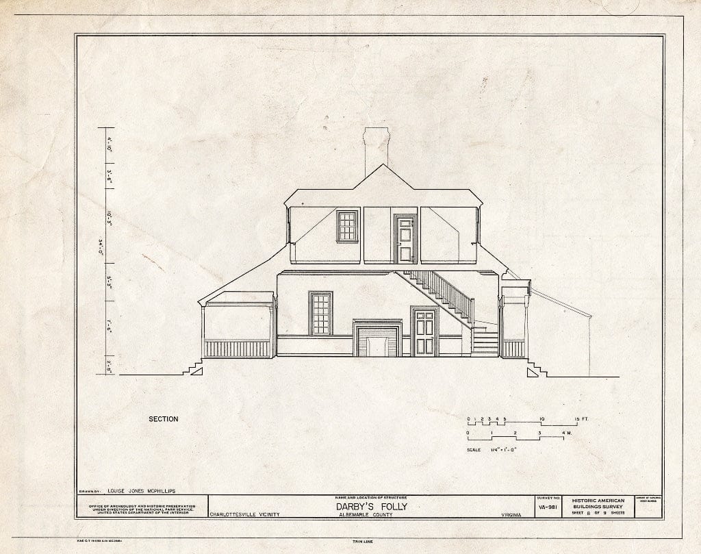 Blueprint Section - Darby's Folly, Barracks Road (State Route 658), Charlottesville, Charlottesville, VA